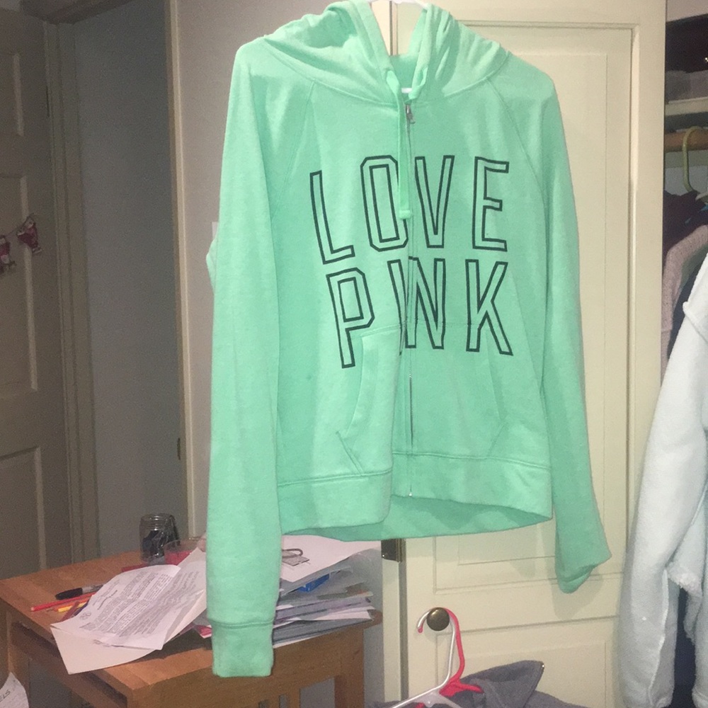 “pink” zip up sweatshirt